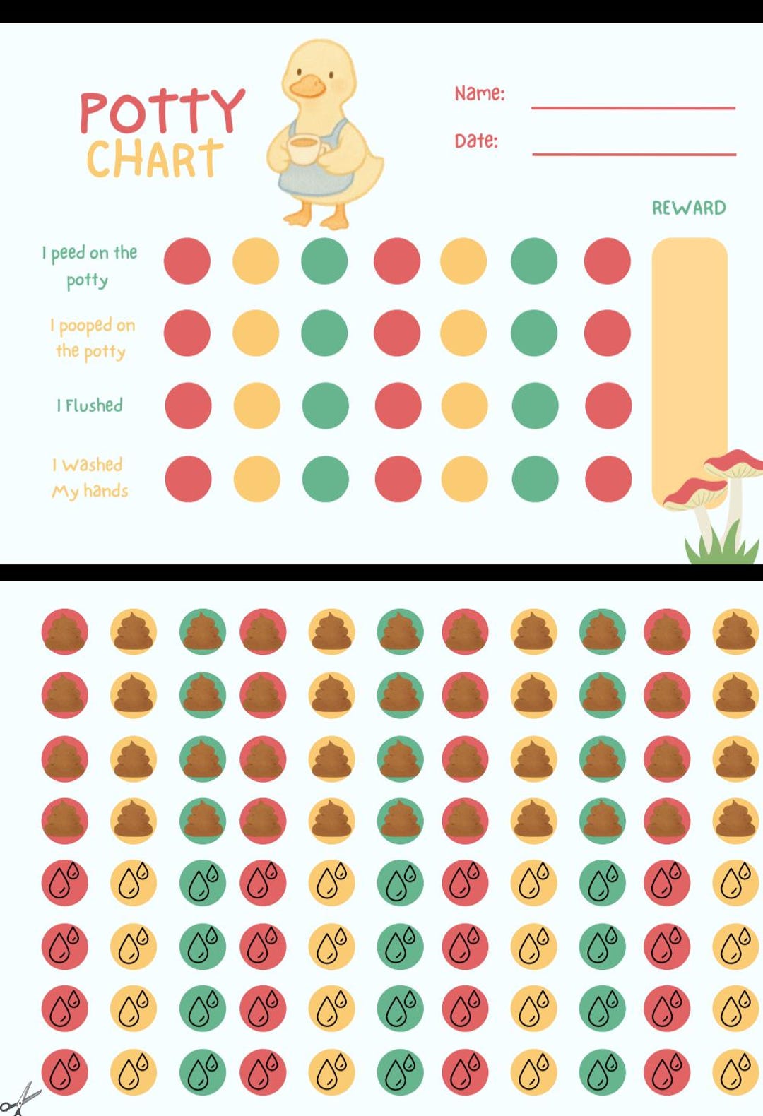 Potty Chart Rotation Whimsy Potty Chart - Etsy