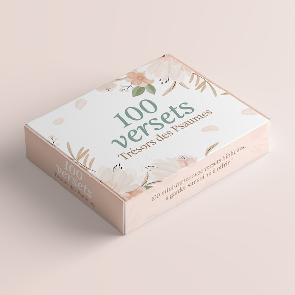 Cartes verset biblique, 100 Trésors des Psaumes, Cartes avec versets bibliques, mini cartes à offrir, cartes d'Écritures, cadeau chrétien