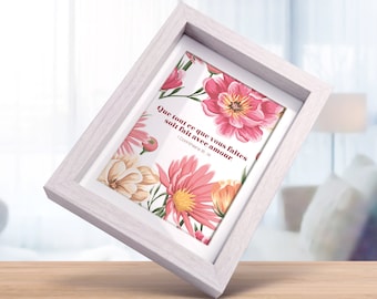 Cadre déco chrétien, Cadre fleurs avec verset biblique, cadre A5, fleur aquarelle, cadeau chrétien, verset biblique, Corinthiens