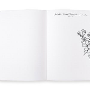 Carnet avec versets bibliques et illustrations florales à colorier Tu as du prix à mes yeux, carnet femme, cadeau chrétien, fête des mères zdjęcie 4