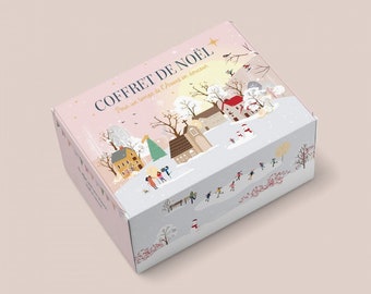 Coffret de Noël chrétien, Coffret de l'Avent, Coffret cadeau avec méditations et brisures de bonbons de Vosges, Coffret fait main.