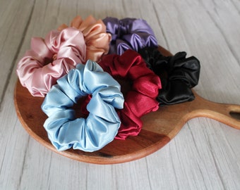 Soft Satin Scrunchie | Bridesmaid Silk Scrunchie | Handmade gift | Hair ties
