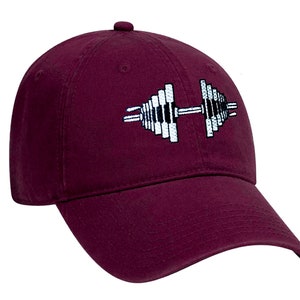 Maroon Barbell Baseball Cap