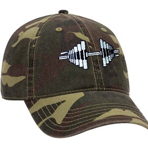 Camo Barbell Baseball Cap
