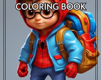 Super Heroes Coloring Book for Kids | Adult Coloring book | Trendy | Procreate | Digital Coloring book | Marvel look alike