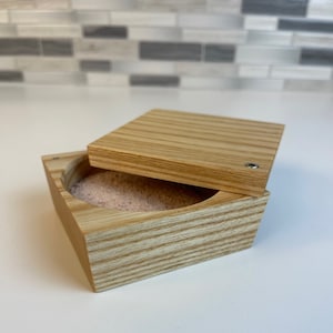 Wood Salt Cellar with Sliding Lid: Modern Kitchen Decor