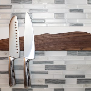 Magnetic Knife board hand made with Snow epoxy