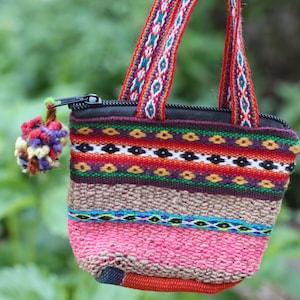 Handcrafted Peruvian Wool Wallet - Cristal bag, Artisan Craft