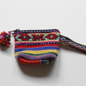 Monedero de lana hecho a mano, billetera de lana, billetera tradicional inca en estilo boho/hippie