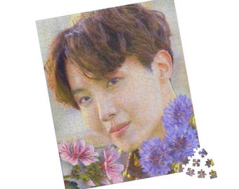 Kwiatowa układanka inspirowana BTS w stylu J-Hope'a Moneta (110, 252, 520 elementów), estetyczna układanka w stylu K-Pop, relaksujący prezent dla fanów ARMY