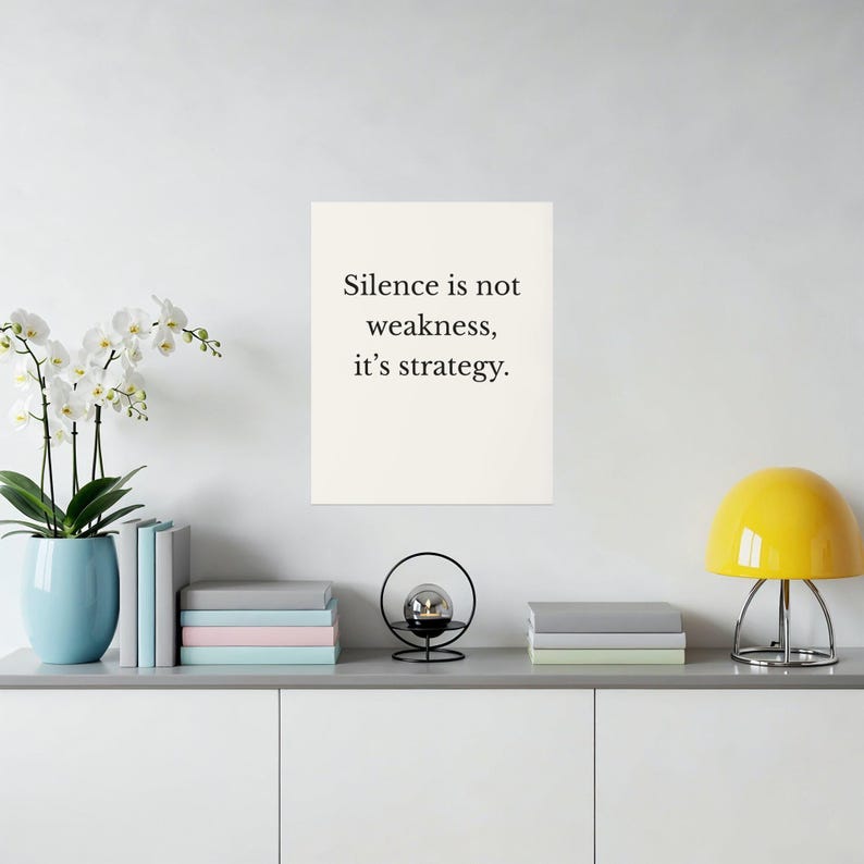Boundary Setting Wall Art, Self Respect Quote Poster | Silence Is Not Weakness, Minimalist Empowerment Print, Mental Health Gift image 2
