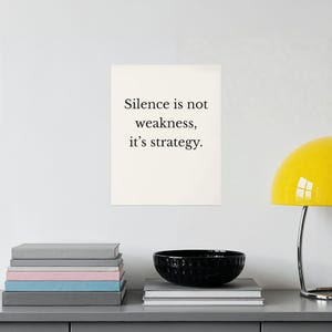 Boundary Setting Wall Art, Self Respect Quote Poster | Silence Is Not Weakness, Minimalist Empowerment Print, Mental Health Gift image 3
