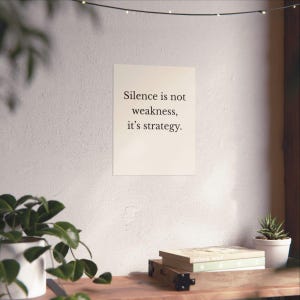 Boundary Setting Wall Art, Self Respect Quote Poster | Silence Is Not Weakness, Minimalist Empowerment Print, Mental Health Gift image 14