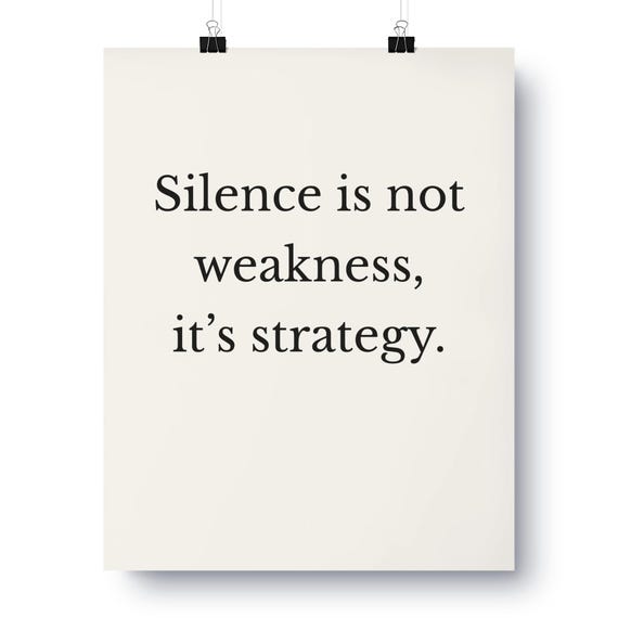Boundary Setting Wall Art, Self Respect Quote Poster | Silence Is Not Weakness, Minimalist Empowerment Print, Mental Health Gift