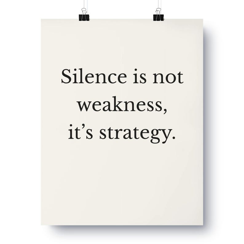 Boundary Setting Wall Art, Self Respect Quote Poster | Silence Is Not Weakness, Minimalist Empowerment Print, Mental Health Gift image 1