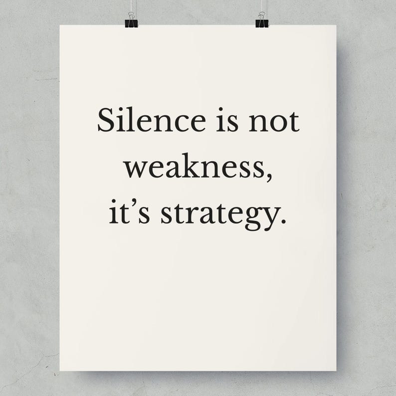 Boundary Setting Wall Art, Self Respect Quote Poster | Silence Is Not Weakness, Minimalist Empowerment Print, Mental Health Gift image 4
