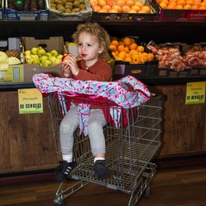 Kersenbloesem dubbele universele winkelwagenhoes, hoes voor kinderstoel, babywieg, aankleedkussen, hoes voor babyboodschappenwagentje, enkel/dubbel