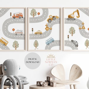 Vehicle Map nursery print, Cars, Playroom wall art, Nursery art, Baby wall art, Vehicle wall art, Transportation wall art, Baby room decor