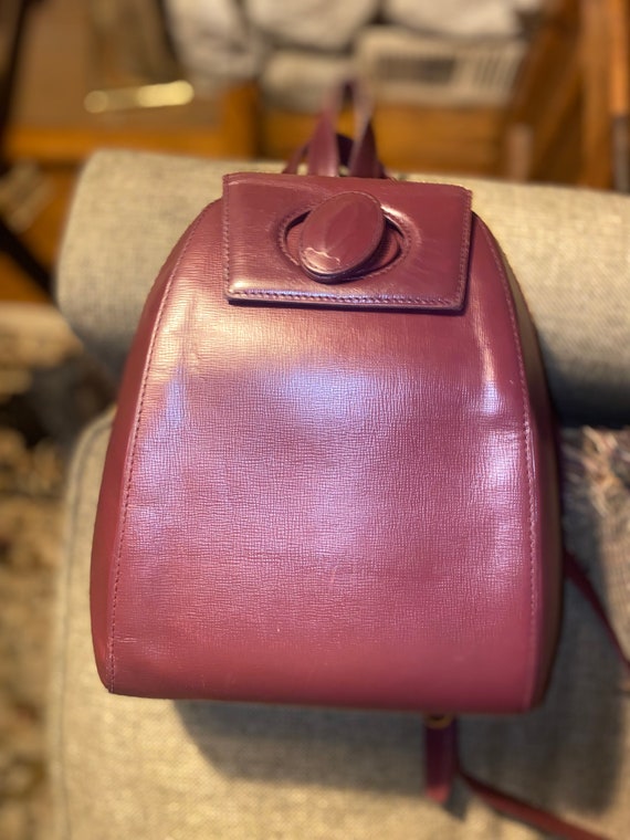 Vintage Cartier Bordeaux Red Leather Backpack Bag