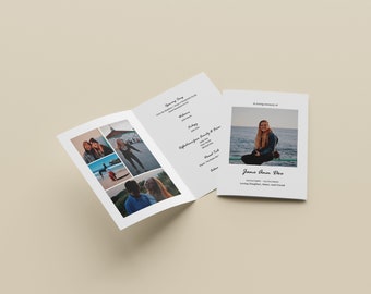 Funeral Program Microsoft Word Template Simple DIY Printable - Etsy