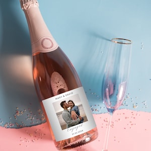 Custom Photo Wine Label,Personalized Engagement Wine Label,Engagement Gift,Wedding Wine Label,Proposal Gift,Gift for Couple,Anniversary Gift