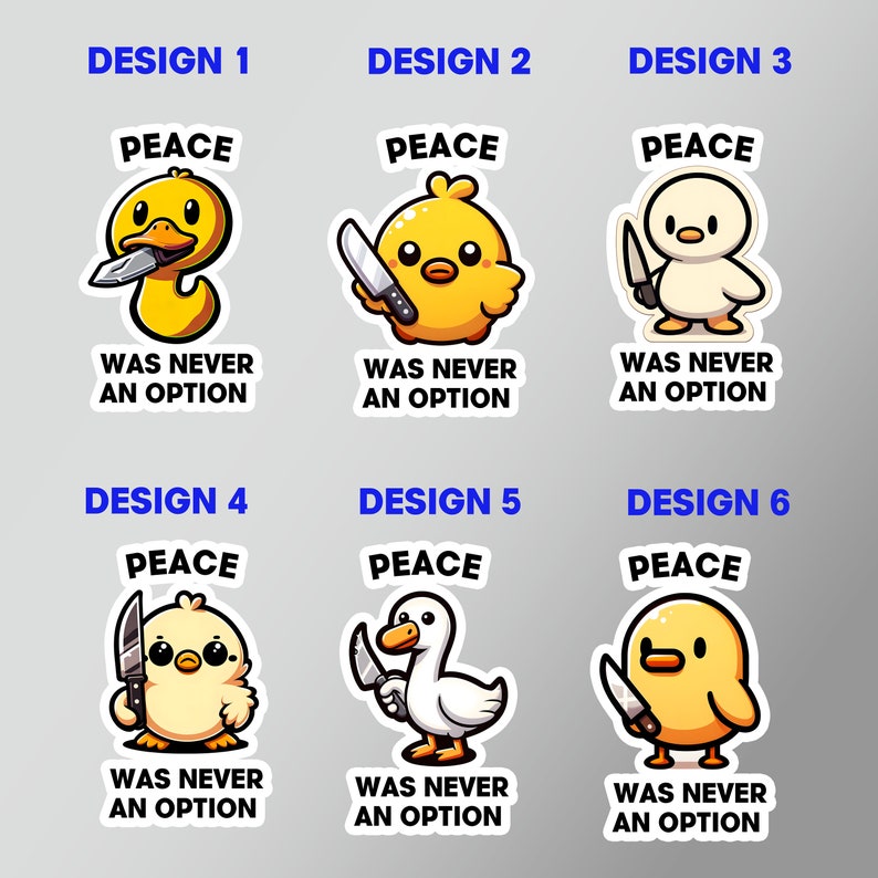 Funny Meme Sticker: Peace Was Never an Option - Glossy Vinyl - Etsy