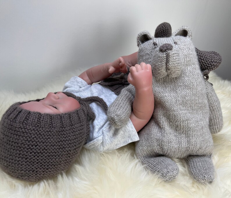 Bear Comforter and Lined Blanket for Baby. Knitting Pattern to Download ...