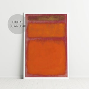 Burnt Orange Mark Rothko print, Instant Download Poster, Rothko Expressionist art, Home Wall Art, Digital download, Rothko Exhibition Poster