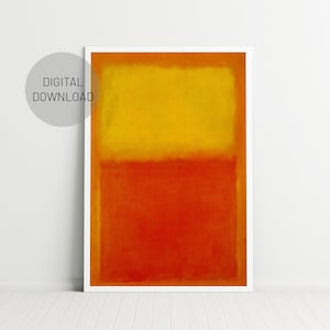 Impresión de Mark Rothko, cartel amarillo anaranjado, cartel de descarga instantánea, arte expresionista de Rothko, arte de la pared de la galería, descarga digital, cartel de Rothko