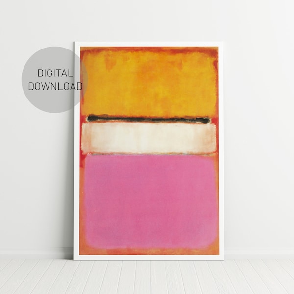 Pink Mark Rothko Print, Instant Download Poster, Rothko Expressionist Art, Gallery Wall Art, Digital download, Rothko Exhibition Poster