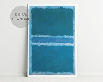 Navy Blue Mark Rothko Print, Instant Download Poster, Rothko Wall Art, Home Wall Art, Large format Digital download Rothko Exhibition Poster