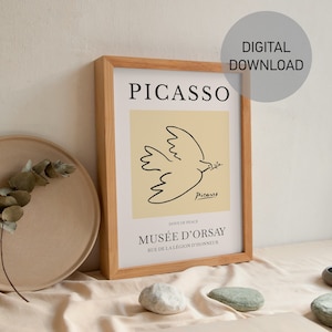 Pablo Picasso Print, Dove Of Peace, Fine Art Poster, Printable Wall Art, Living Room Wall Art, Home Decor, Digital download, Bedroom Decor