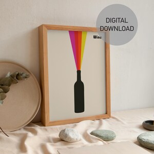 Wijnafdrukken, afdrukken feestuitnodiging, barmuurdecoratie, slaapzaalkunst, barwagenafdrukken, kunst aan de muur woonkamer, decor retro appartement, liefdeswijn