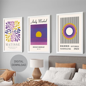 Henri Matisse Print set Of 3, Matisse Wall Art, Living Room Wall Art, Printable Wall Art, Printable Wall Art, Digital Download, Dorm Decor
