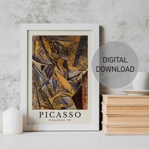 Picasso Exhibition Wall Art Print, Neutral Beige Abstract Vintage Minimalist Gift Idea, Famous Artist Print, Orange Gallery Wall Home Decor