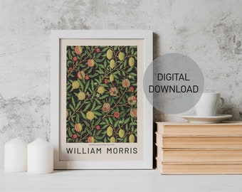 William Morris Fruit Pattern Poster, Art Nouveau, Victoria and Albert Museum Exhibition, Morris Lemon Fruit Pattern, Home Decor, Wall Art