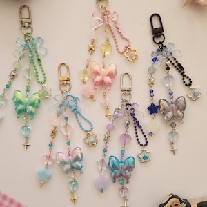 Schmetterling Perlen Handyanhänger Schlüsselanhänger Accessoire y2k