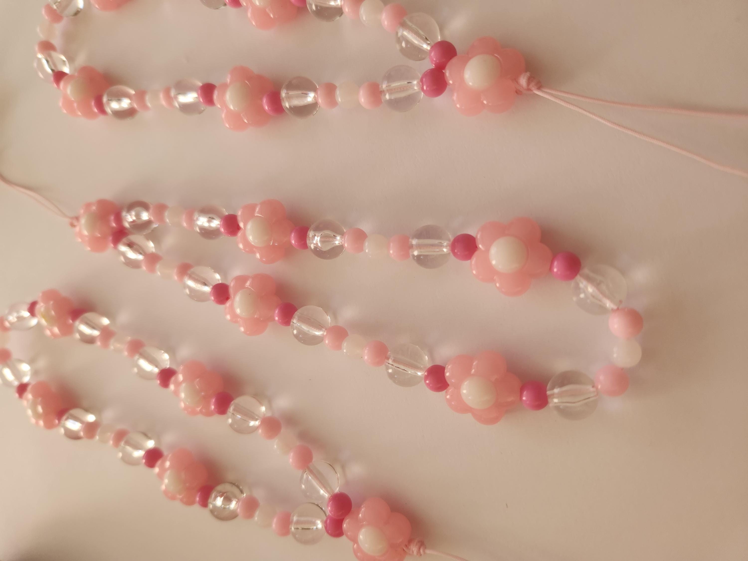 Accessorio portachiavi fatto a mano con ciondolo per telefono Lotus rosa carino  36