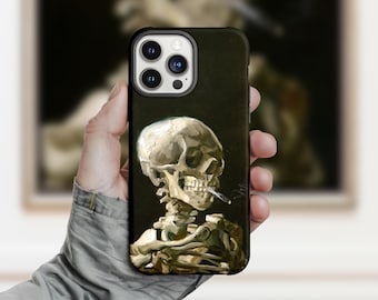 Van Gogh Skeleton iPhone Case: Art Lover Gift