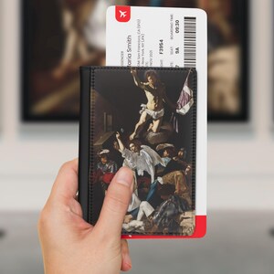 Cecco del Caravaggio - Resurrection Reisepasshülle, Kartenhalter, Reisebrieftasche, Bordkartenhalter, Accessoires. Religiöses Kunstwerk.