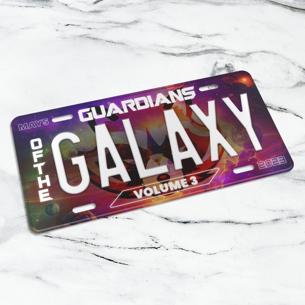 GotG Vol. 3 movie license plate. Aluminum license plate. Movie merch, toy gifts, wall decor, car accessories.