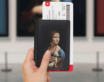 Portapasaporte "La Dama del Armiño" de Da Vinci: Cartera de viaje para amantes del arte