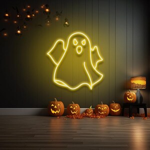 ハロウィンの幽霊ネオンサイン 画像 6