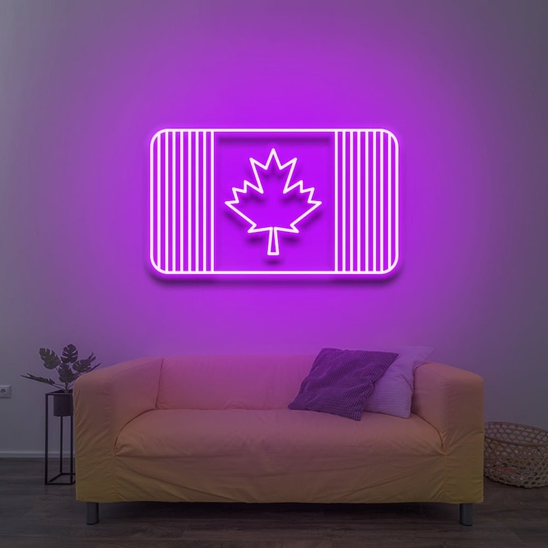 Neon Sign Canada Flag - Etsy