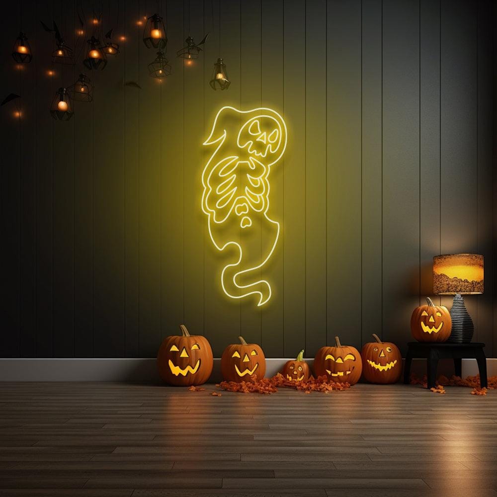Skeleton Ghost LED Neon Sign - Etsy