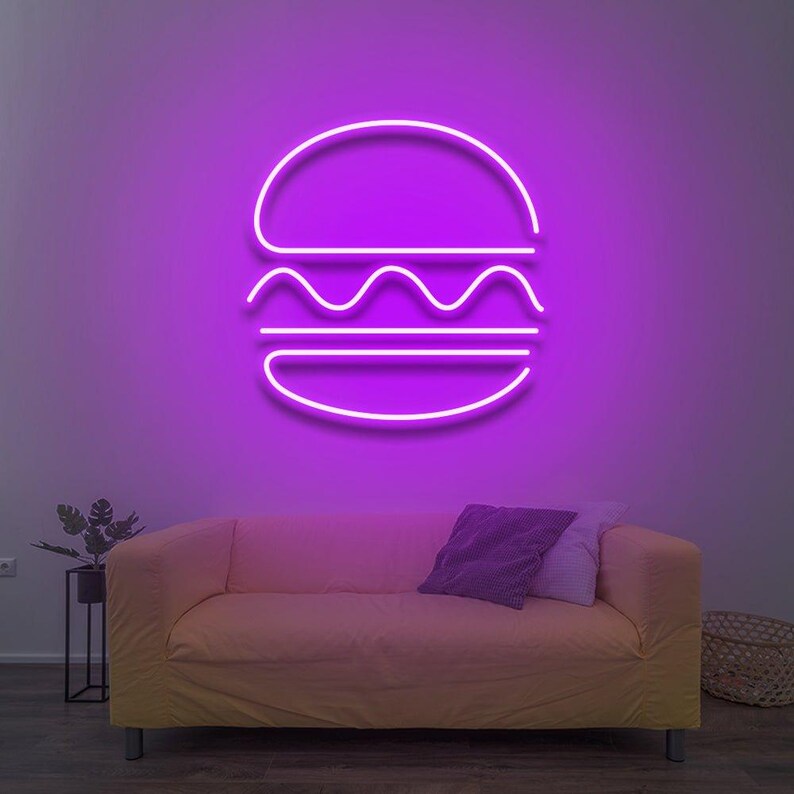 Burger LED Neon Sign - Etsy