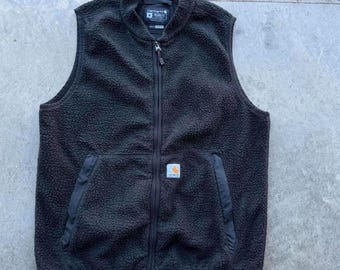 Carhartt black fleece vest flexes fit men’s medium workwear