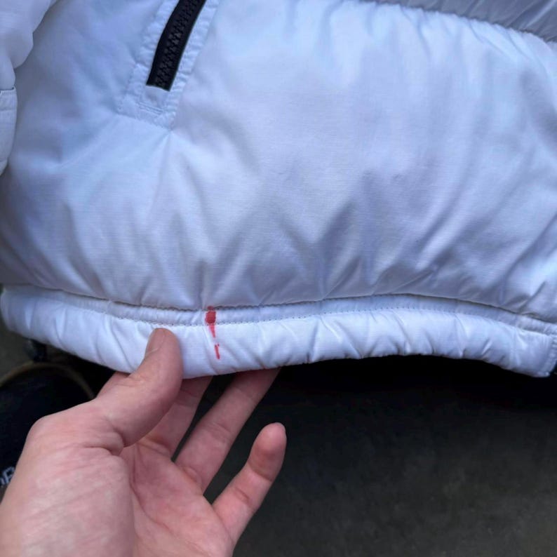 Chaqueta acolchada Nike blanca de plumón VTG Y2K con logo de invierno, talla XL imagen 6