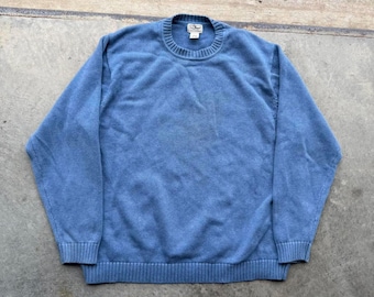 Vintage LL Bean Men’s blue knit sweater cotton 2XL