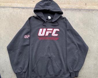 Vintage UFC Ultimate Fighting Championship Hoodie Mens Large Charcoal Gray